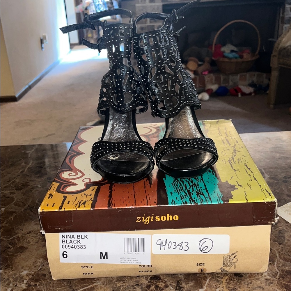 Zigi Soho Black Studded Heels